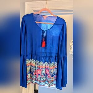 Lilly Pultizer EUC L Silk Elephant 🐘 Top